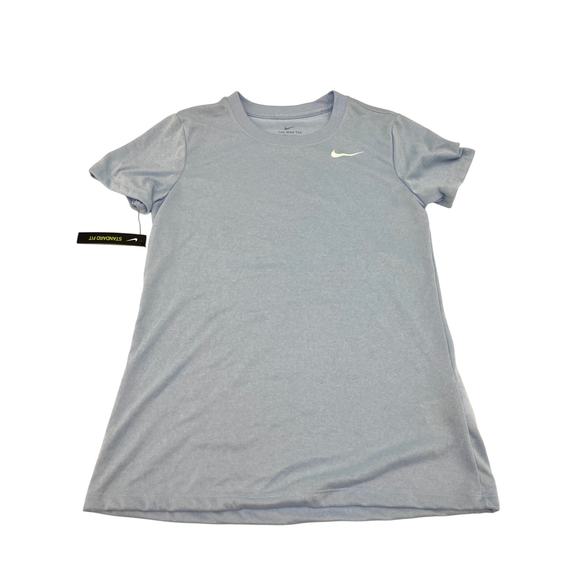 Nike Dri-Fit Women's Light Blue Short Sleeve Tee T-Shirt Gym Running Workout XS - Picture 1 of 3